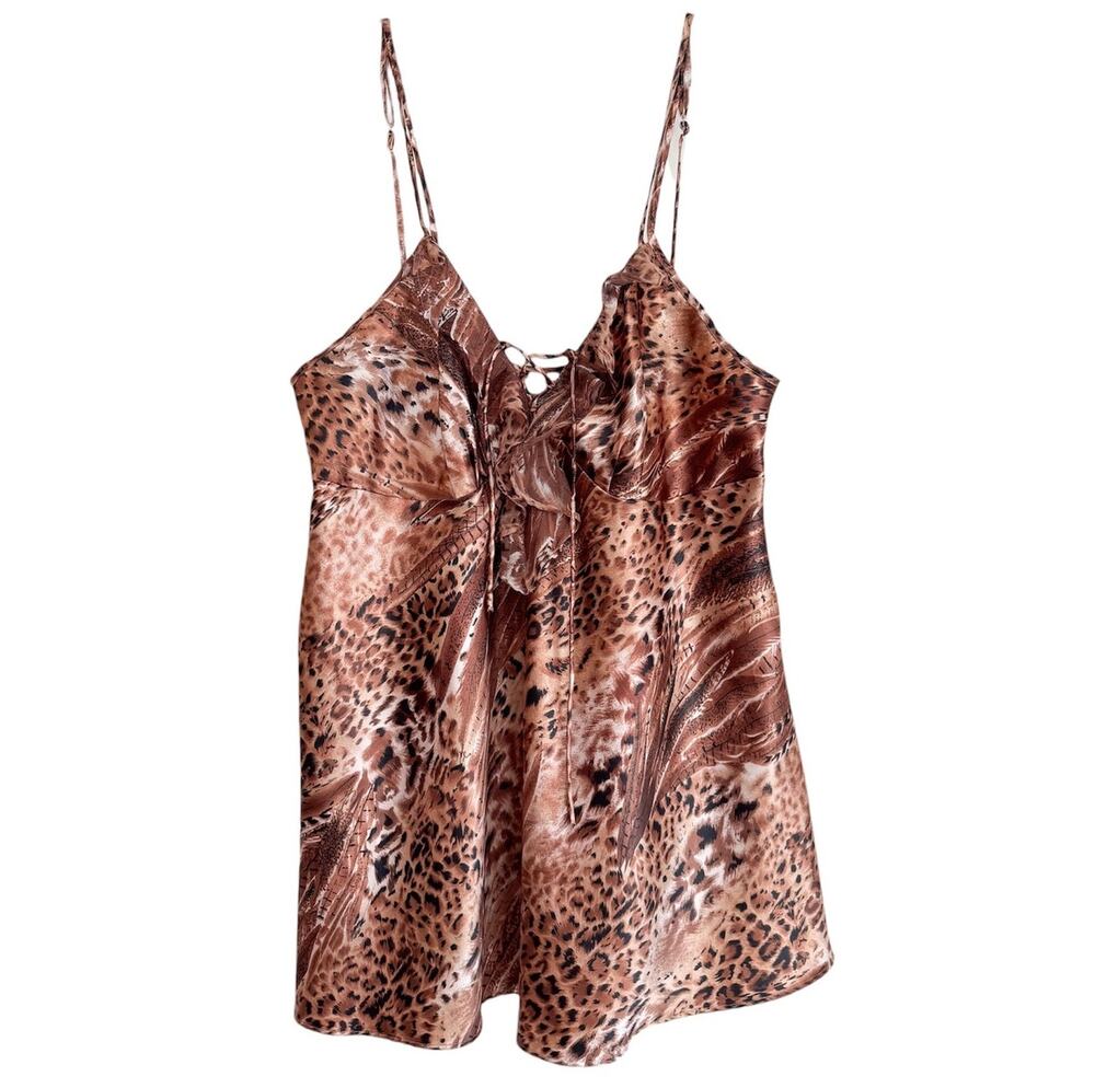 Y2K Slip Dress Top Babydoll Feminine Romantic Layering Piece Boudoir Ruffle 1XL
